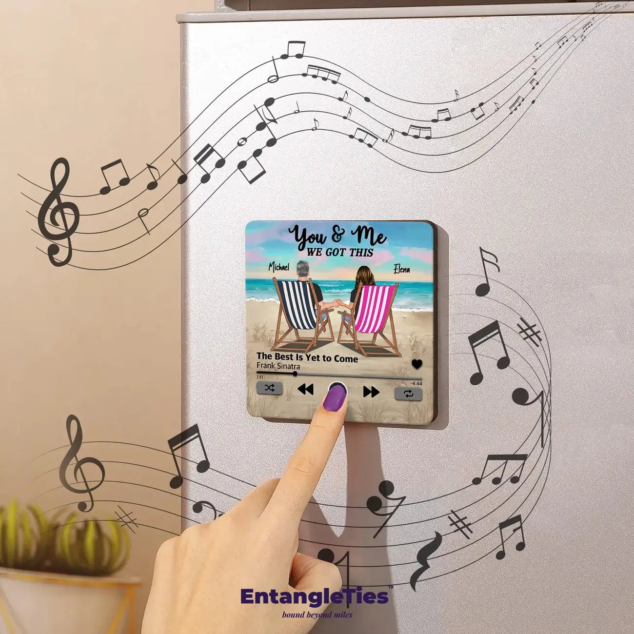 HeartTune™ Personalized Acrylic Music Magnet - EntangleTies™
