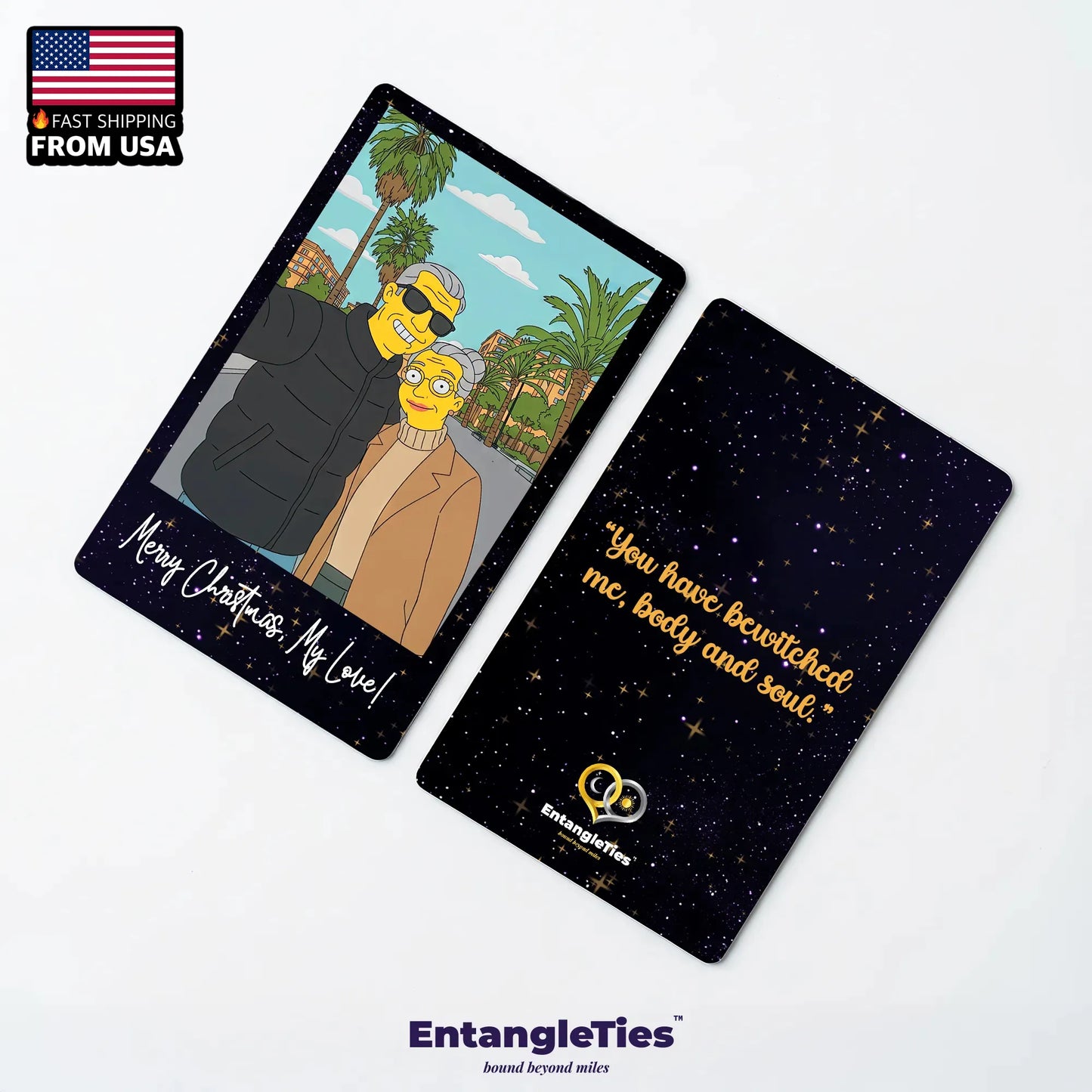 CarryLove™ - Personalized Metal Card - CartoonifyMe™ Edition - EntangleTies™