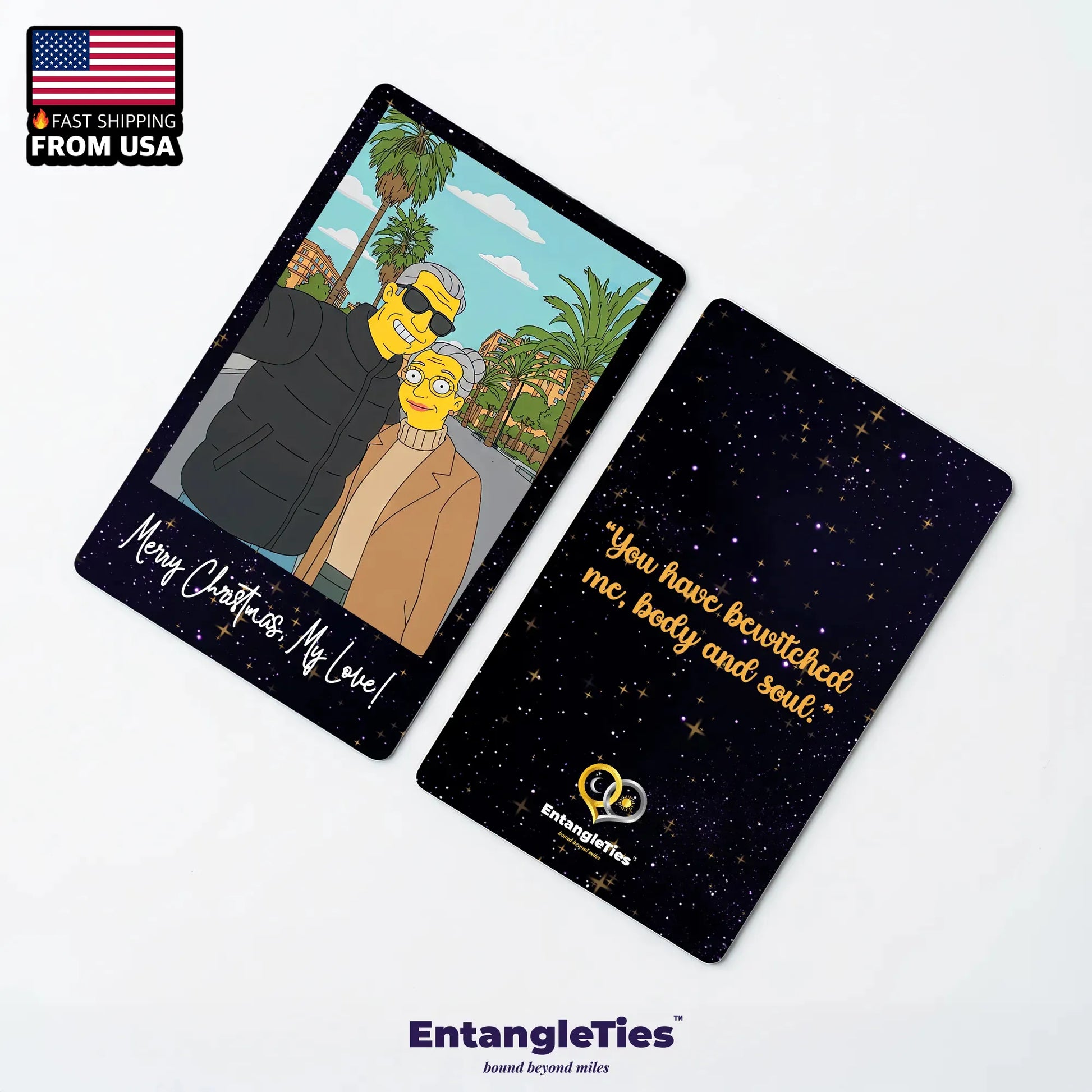 CarryLove™ - Personalized Metal Card - CartoonifyMe™ Edition - EntangleTies™