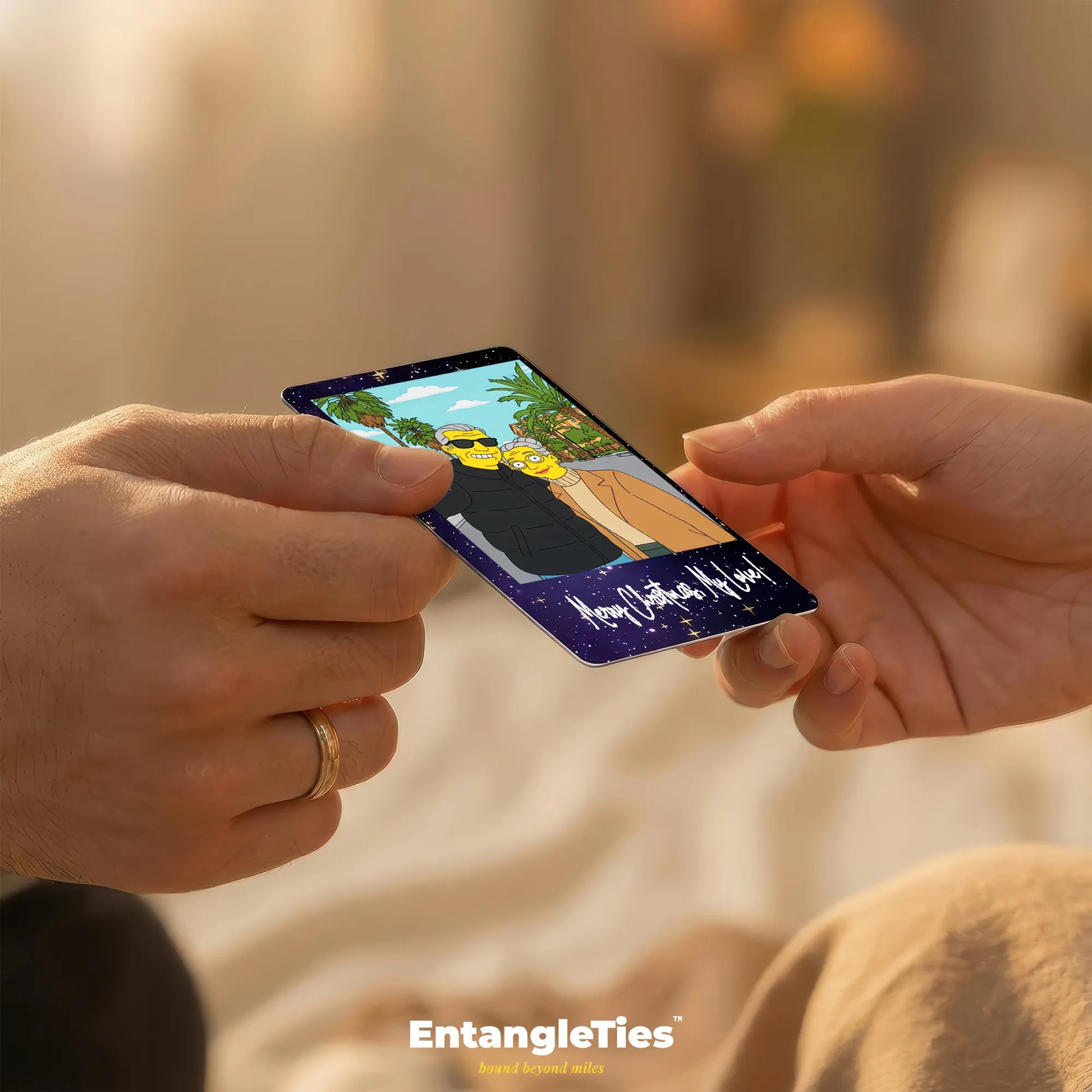 CarryLove™ - Personalized Metal Card - CartoonifyMe™ Edition - EntangleTies™