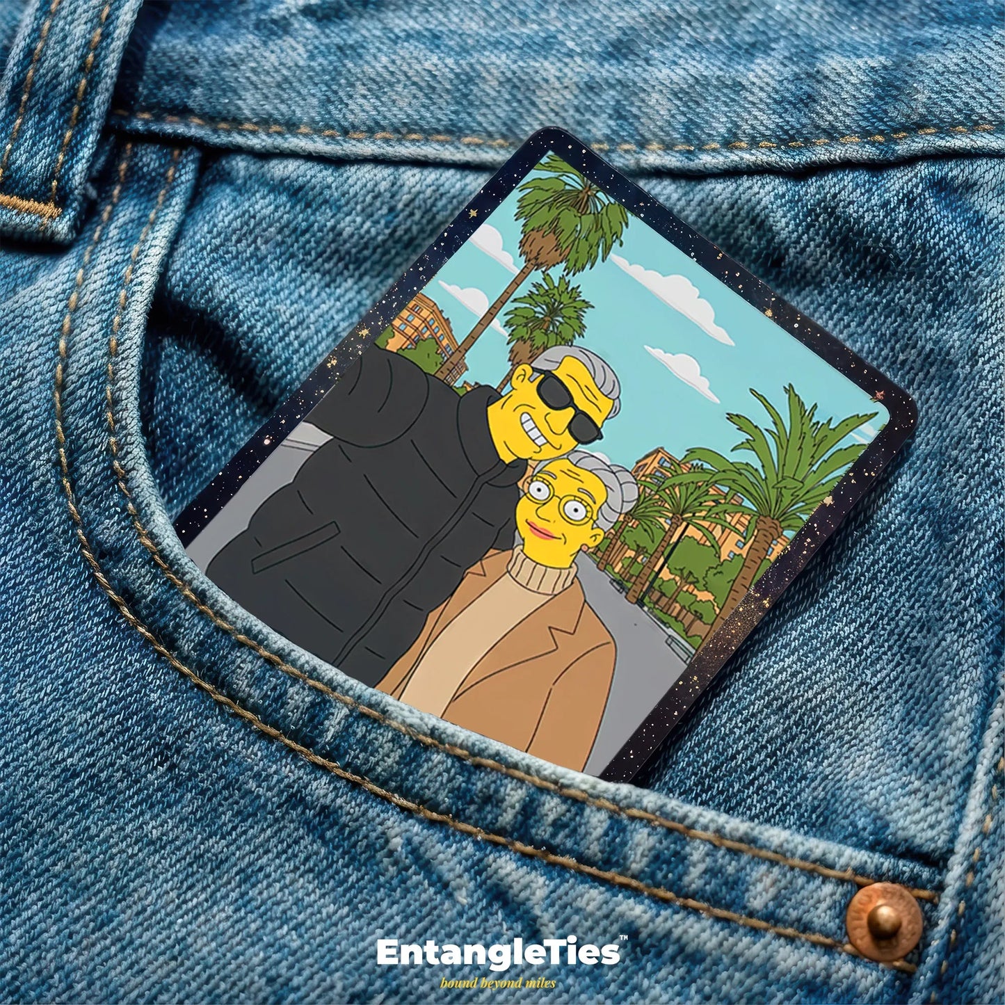 CarryLove™ - Personalized Metal Card - CartoonifyMe™ Edition - EntangleTies™