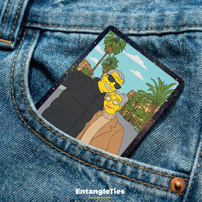 CarryLove™ - Personalized Metal Card - CartoonifyMe™ Edition - EntangleTies™