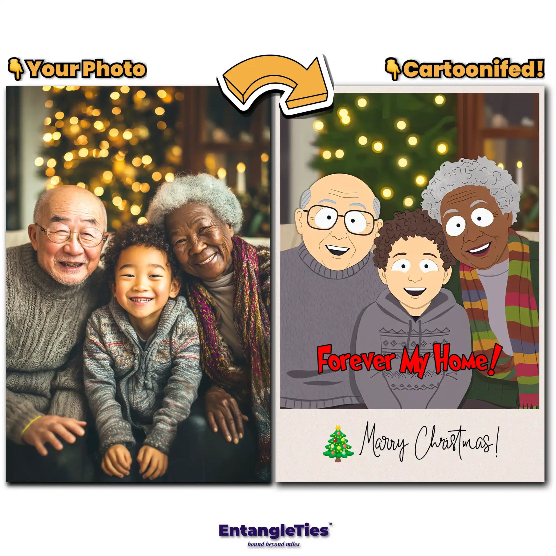 CartoonifyMe™ – Turn Your Favorite Photo into a Nostalgic Holiday Keepsake ✨ - EntangleTies™