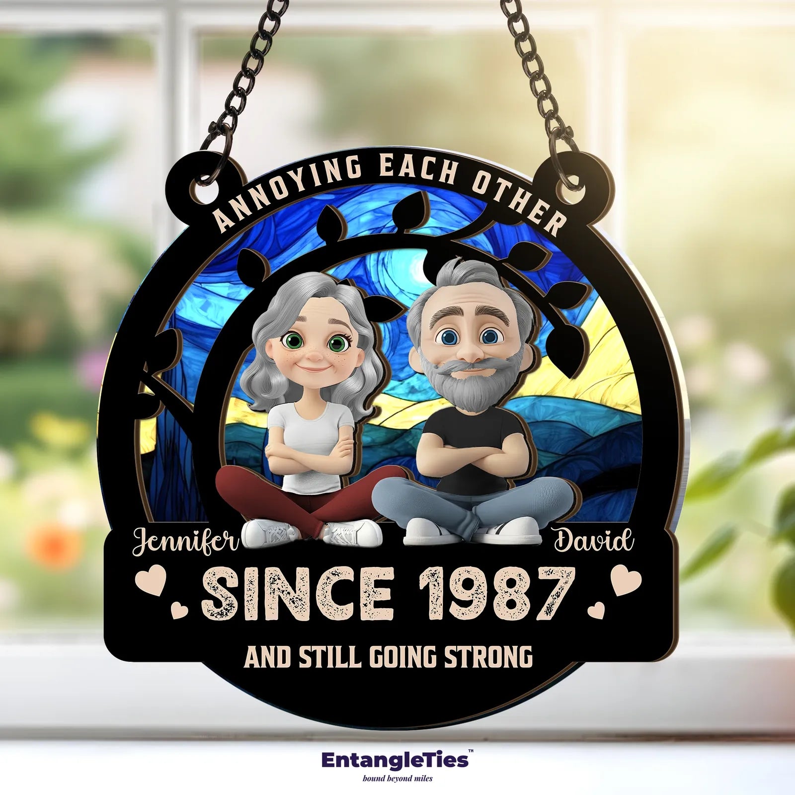 SoulCatcher™ "Annoying Each Other" Personalized Suncatcher - EntangleTies™