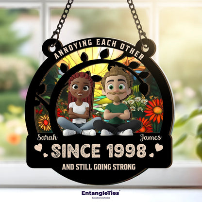 SoulCatcher™ "Annoying Each Other" Personalized Suncatcher - EntangleTies™