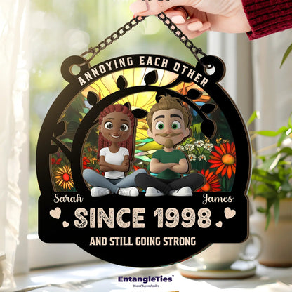 SoulCatcher™ "Annoying Each Other" Personalized Suncatcher - EntangleTies™