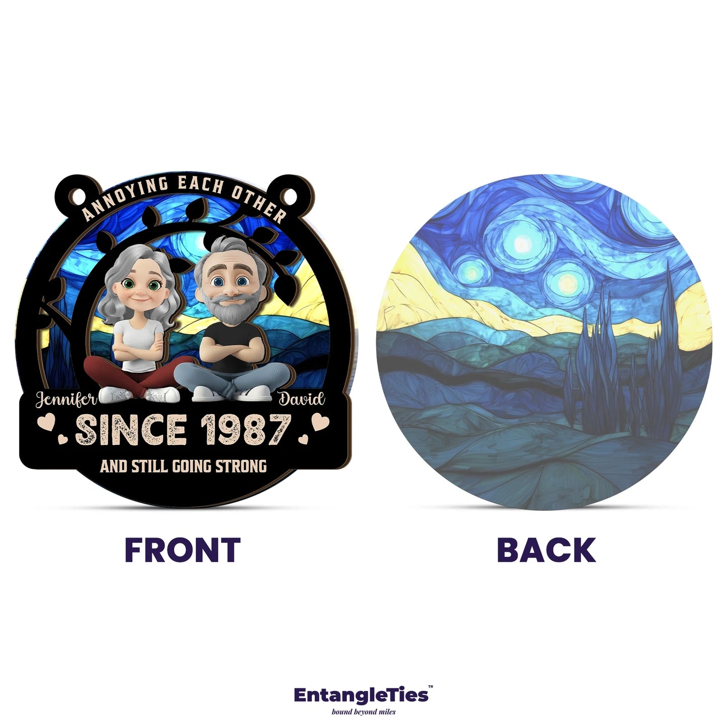 SoulCatcher™ "Annoying Each Other" Personalized Suncatcher - EntangleTies™